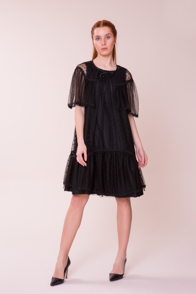  GIZIA - Polka Dot Detailed Black Dress