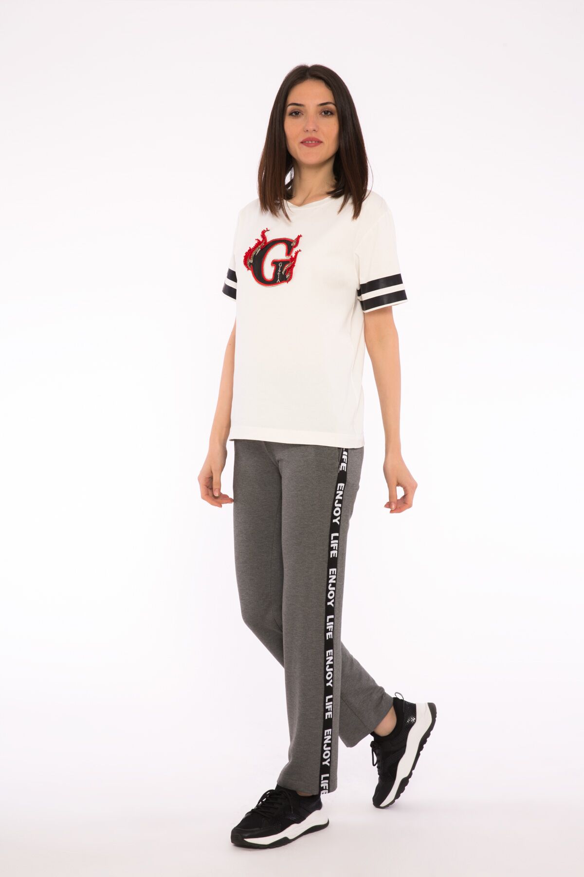 GIZIA - Side Stripe Detailed Sweatpants