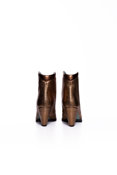 Gizia Metallic Bronze Heeled Boots. 3