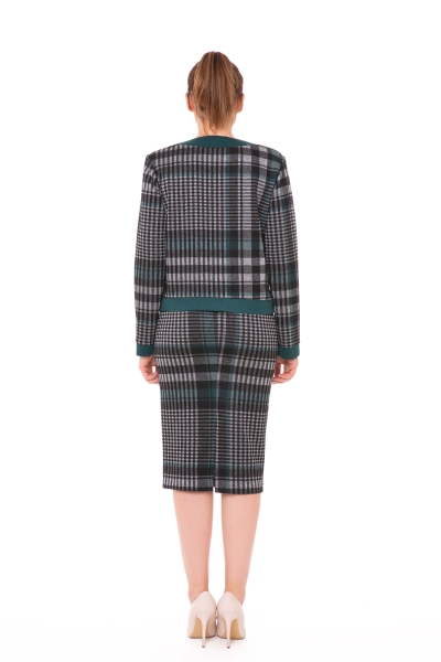 Gizia Plaid Knitted Contrast Green Triple Woman Suit. 3 Gizia Plaid Knitted Contrast Green Triple Woman Suit. 3