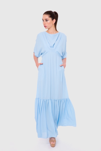 Gizia Pleat And Ruffle Detailed Long Dress. 1