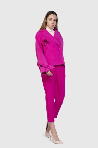 Gizia Floral Accessory Short Coat Pink Jacket. 2