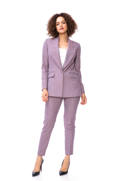 Gizia Blue Women's Suit With Crow's Feet Pattern With Mono Closure. 1