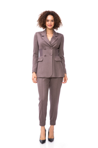 Gizia Button Detailed Beige Women's Suit. 1