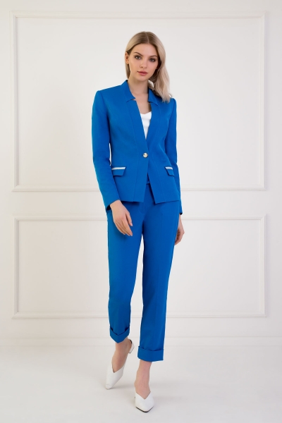 Gizia Contrast Garnish Blue Suit. 1