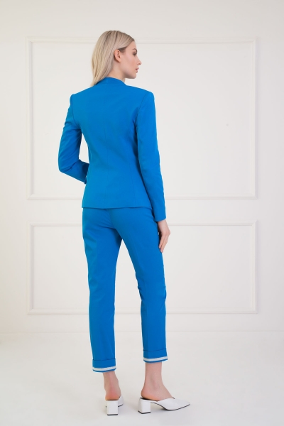 Gizia Contrast Garnish Blue Suit. 2
