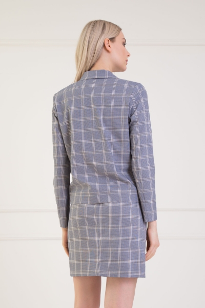 Gizia With Double Breasted Jacket Checked Patterned Navy Blue Suit. 2 Gizia With Double Breasted Jacket Checked Patterned Navy Blue Suit. 2