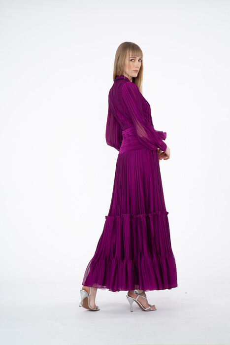 Gizia Layered Pleated Purple Dress. 2
