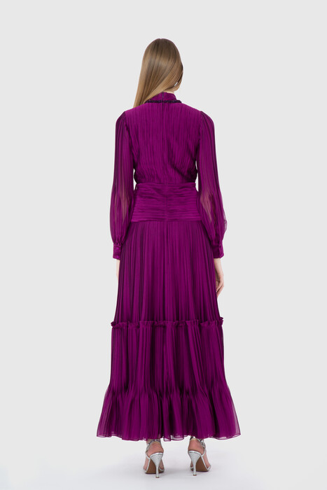 Gizia Layered Pleated Purple Dress. 3