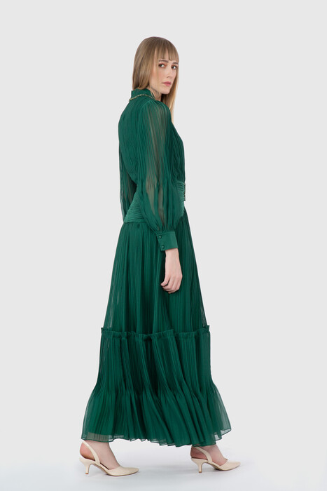 Gizia Layered Ruffle Detailed Green Dress. 2