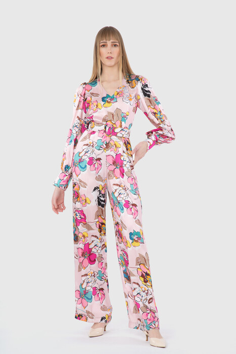 Gizia Floral Patterned Belted Jumpsuit. 1