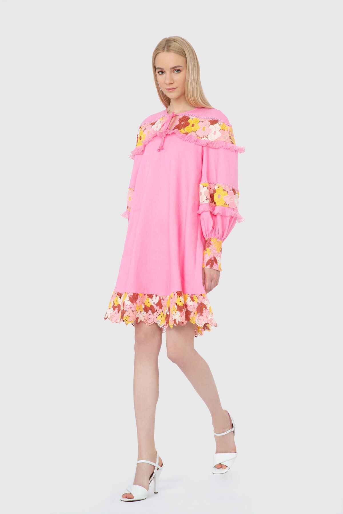 GIZIA - Floral Patterned Pink Dress