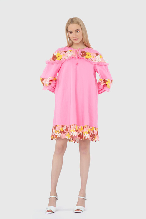 Gizia Floral Patterned Pink Dress. 3