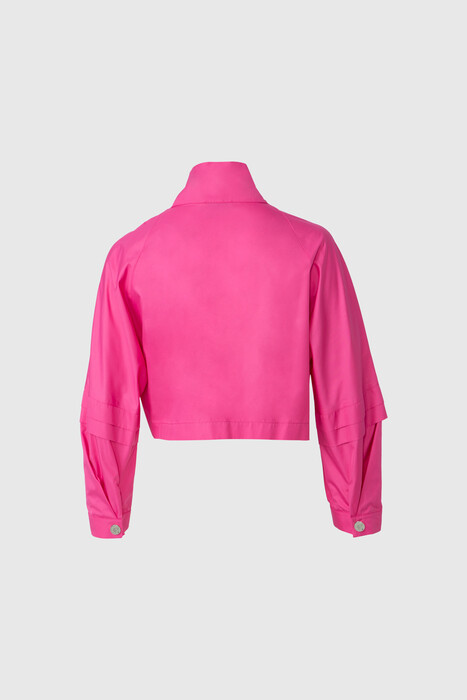 Gizia Raincoat Embroidery Applique Detailed Crop Pink Sweatshirt. 3