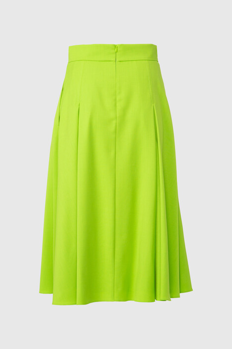 Gizia High Waist Button Detailed Midi Length Green Skirt. 3