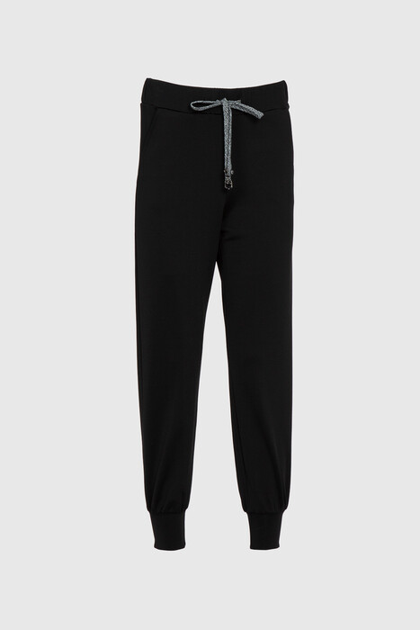 GIZIA SPORT - Bağcık Detaylı Jogger Siyah Pantolon
