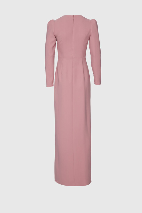 Gizia Stone Detailed Long Pink Dress. 2