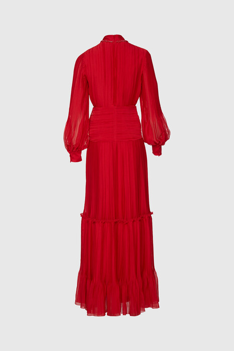 Gizia فستان أحمر مزين بطبقات. 3
