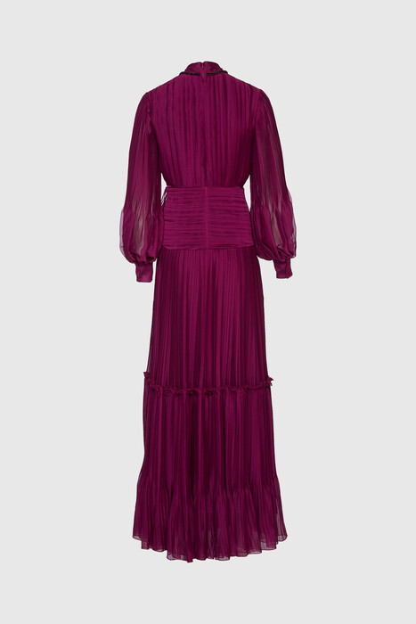 Gizia Layered Ruffle Detailed Purple Dress. 1