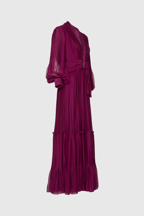 Gizia Layered Ruffle Detailed Purple Dress. 2