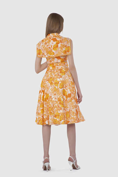 Gizia Patterned High Waist Yellow Skirt. 3