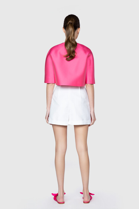 Gizia Short Sleeve Pink Crop Jacket. 3