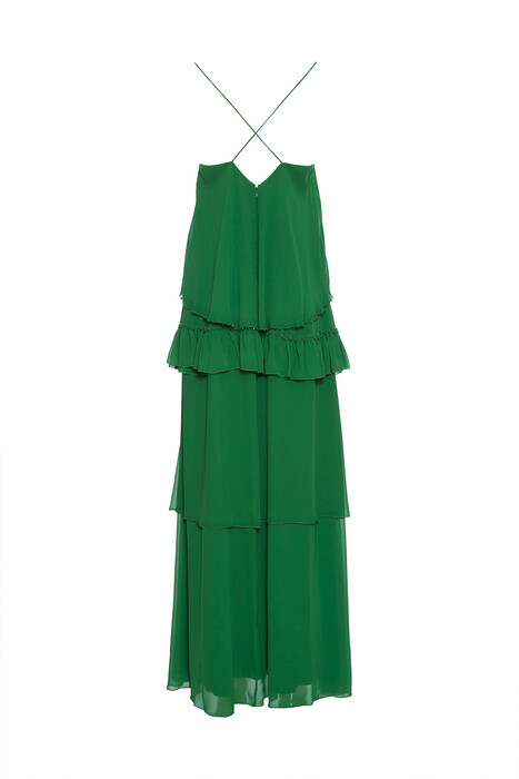 Gizia Frilly Rope Strap Green Dress. 1