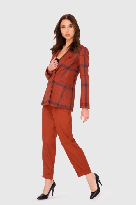 Gizia Plaid Fit Jacket Straight Carrot Pants Suit. 2