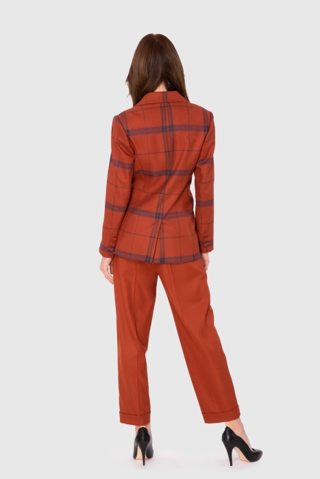 Gizia Plaid Fit Jacket Straight Carrot Pants Suit. 1