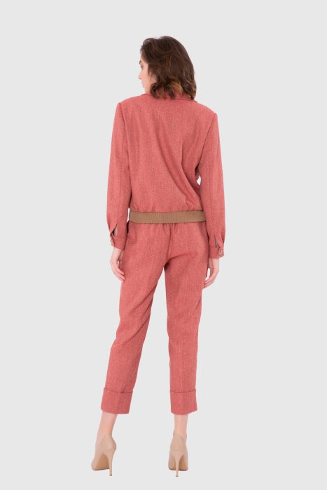 Gizia Short Bomber Textured Red Jacket Tweet Set. 2 Gizia Short Bomber Textured Red Jacket Tweet Set. 2
