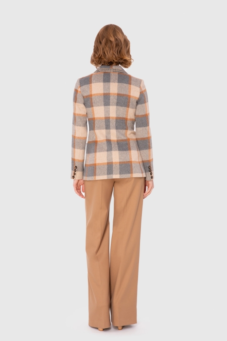 Gizia Checked Patterned Two Fabric Brown Suit. 1 Gizia Checked Patterned Two Fabric Brown Suit. 1
