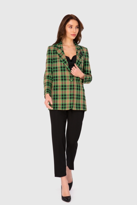 Gizia Plaid Green Suit With Mono Fastening. 1