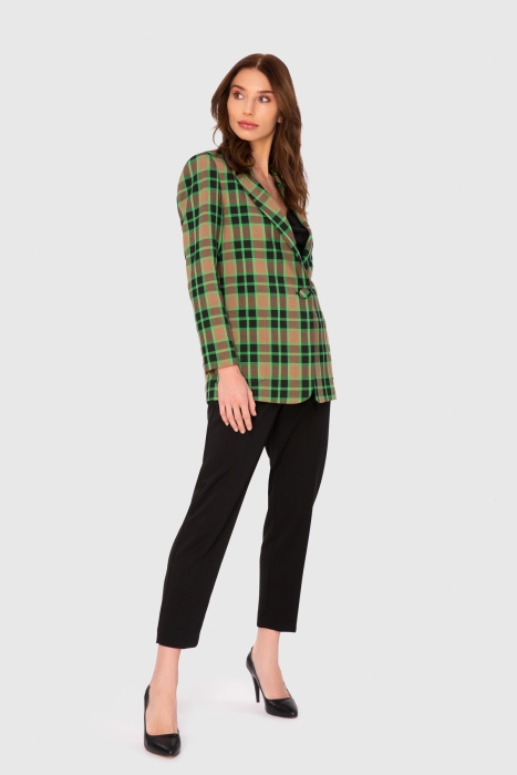 Gizia Plaid Green Suit With Mono Fastening. 2