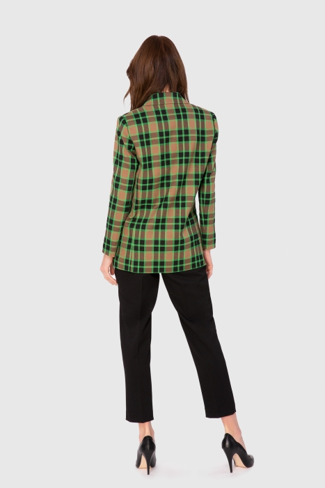 Gizia Plaid Green Suit With Mono Fastening. 3