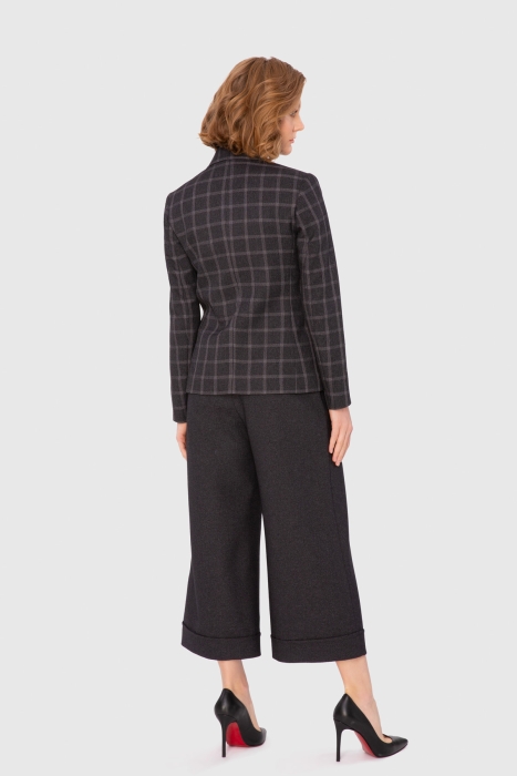 Gizia Checkered Double-Breasted Gray Suit With Double Legs. 2