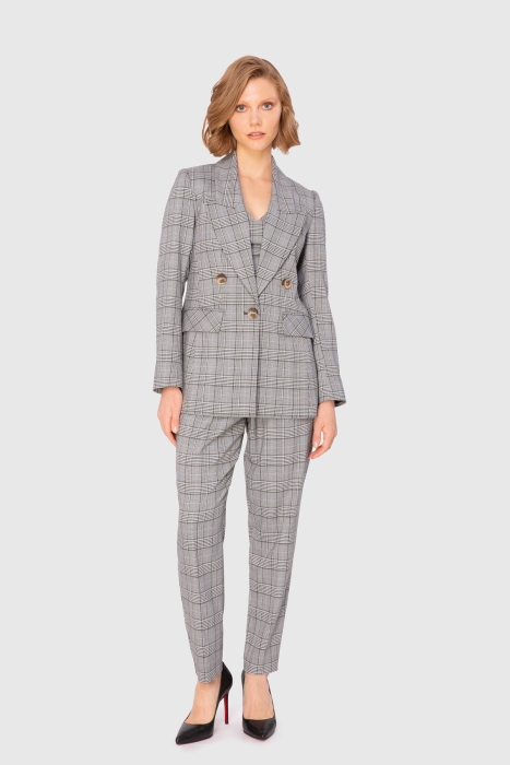 Gizia Checkered Suit With Mono Fastening. 1