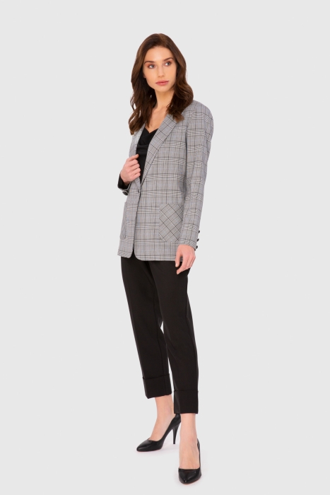 Gizia Checked Patterned Double Leg Black Suit. 2