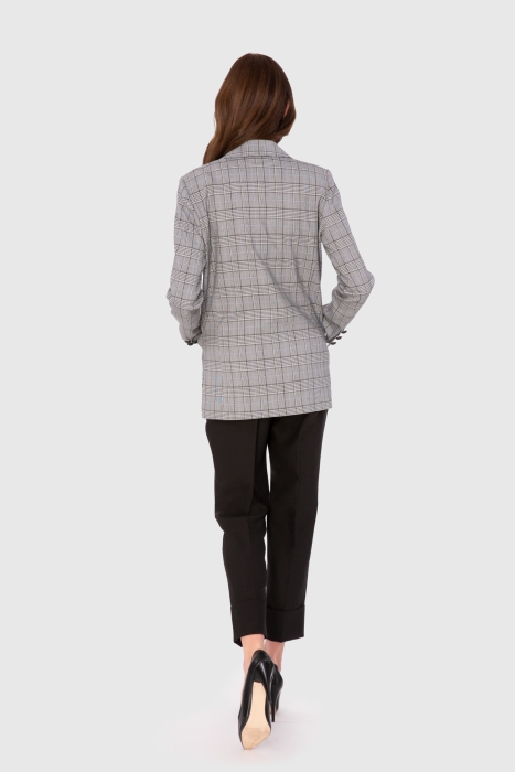 Gizia Checked Patterned Double Leg Black Suit. 3