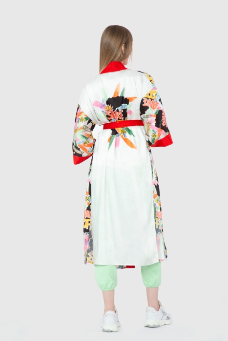 Gizia Patterned Satin Kimono. 3