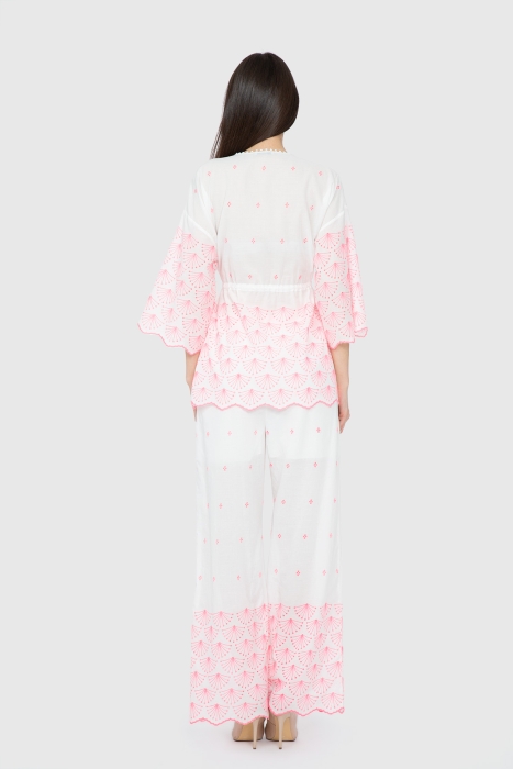 Gizia Three Quarter Sleeve Lace Embroidered Pink Suit. 2