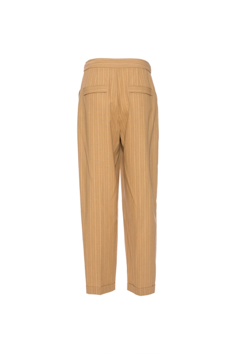 Gizia Rope Belt Detailed Loose Beige Trousers. 5
