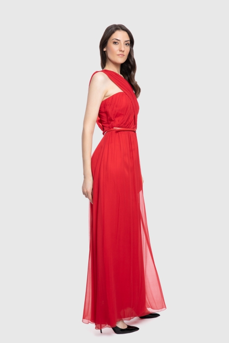 Gizia One Shoulder Strap Long Red Dress. 2