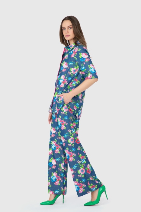 Gizia Double Floral Patterned Pants and Blouse Set. 2