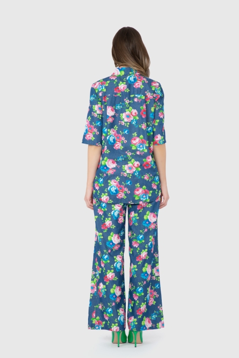 Gizia Double Floral Patterned Pants and Blouse Set. 3