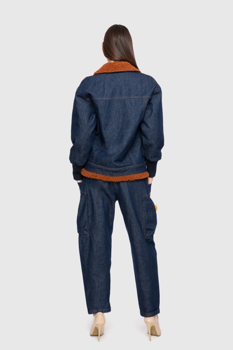 Gizia Embroidered Faux Fur Detailed Jean Jacket. 3 Gizia Embroidered Faux Fur Detailed Jean Jacket. 3