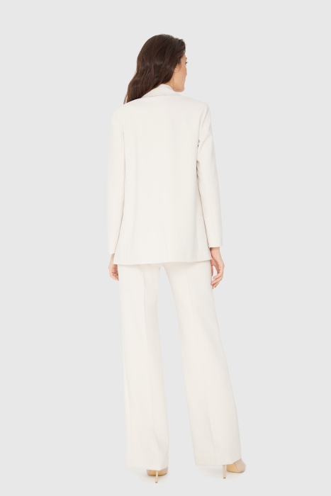 Gizia Comfortable Cut Palazzo Trousers and Vest 3-Piece Ecru Suit. 3 Gizia Comfortable Cut Palazzo Trousers and Vest 3-Piece Ecru Suit. 3