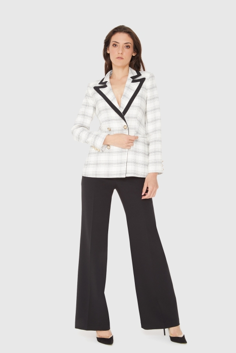 Gizia Ecru Suit with Contrast Black Garnish Palazzo Pants. 1 Gizia Ecru Suit with Contrast Black Garnish Palazzo Pants. 1