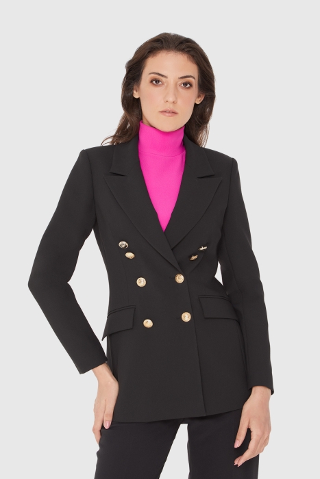 Gizia Double Breasted Closure Gold Button Blazer Fit Jacket. 1
