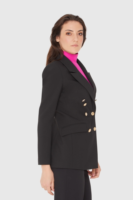 Gizia Double Breasted Closure Gold Button Blazer Fit Jacket. 2