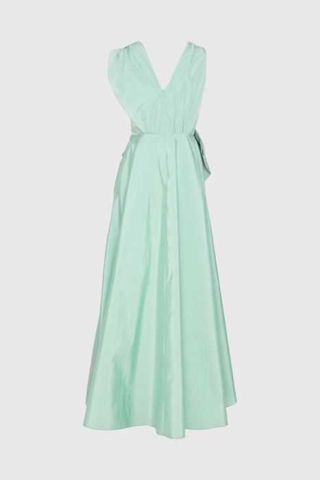 Gizia With Bow Tie Detailed Front Short Back Long Mint Evening Dress. 2